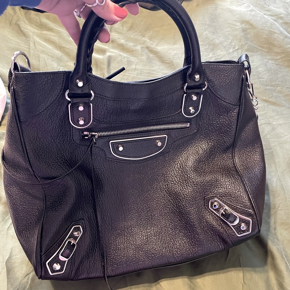 beautiful Balenciaga Velo tote with metallic edge hardware